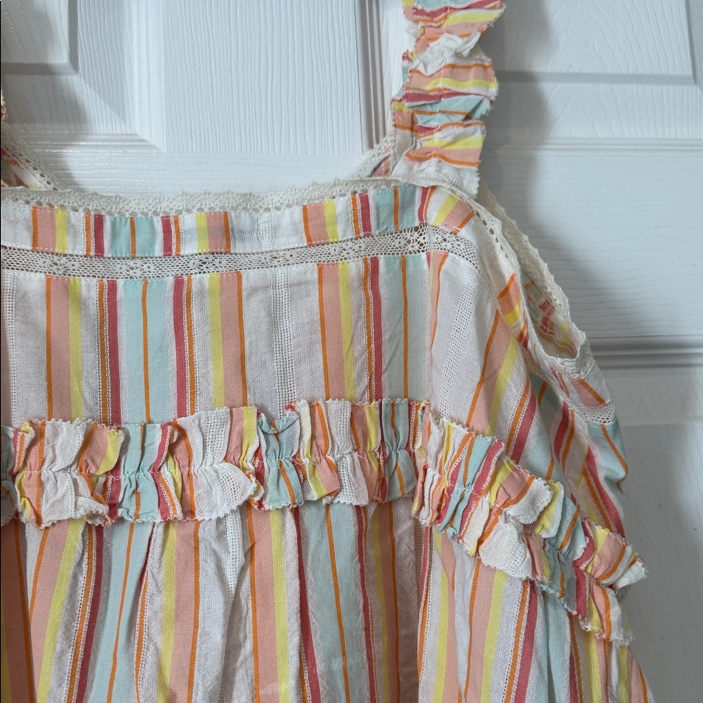 Ella Moss Multicolor Striped Ruffle Tank - Picture 8 of 8